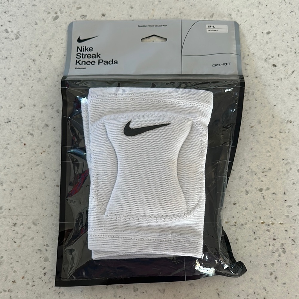 Women’s Nike White Streak Knee Pads Volleyball Size M-L
